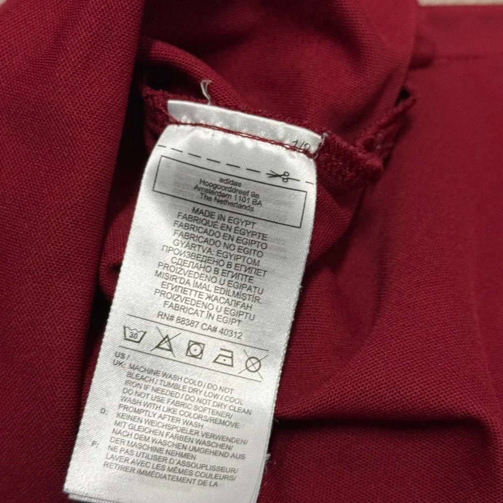 Adidas Mens Primegreen Polo Shirt 2XLT Burgundy Red‎ Short Sleeve Performance